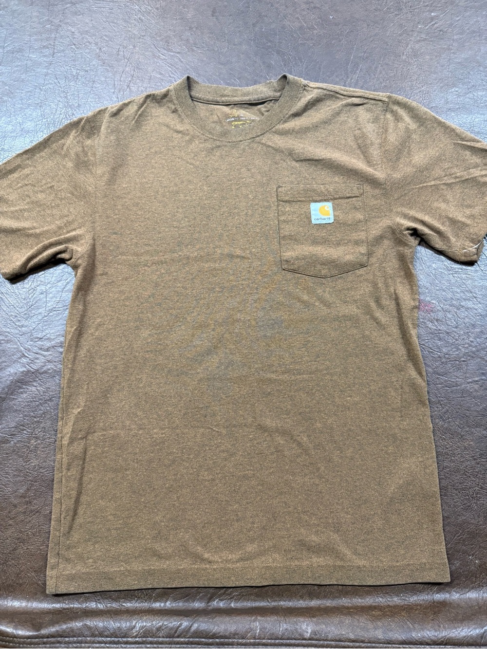 Carhartt Men's Heather Brown Short-Sleeve Pocket Tee